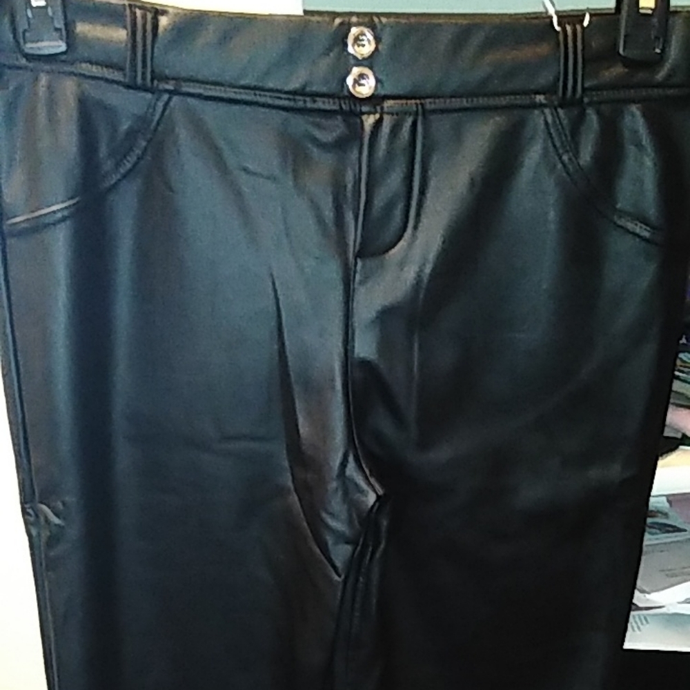 Faux leather pants